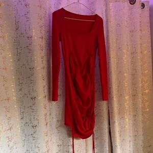 Amazon Vibrant Red Long Sleeve Dress